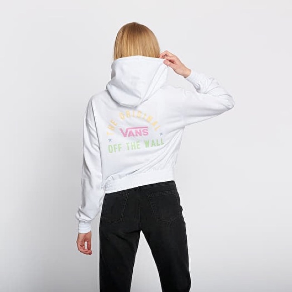 Vans White Cropped Hoodie